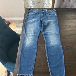 MOTHER The Looker Ankle Fray Blue Women's Jeans